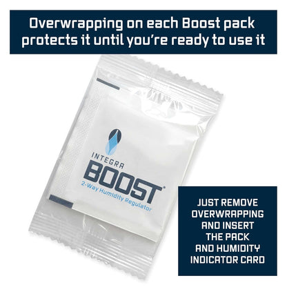 Integra Boost - 72% RH Level - 67 Gram Size - Two-Way Humidity Control Pack - Incl. Replacement Indicator Cards - Food Storage & Herbs Moisture Balancer For Up to 1 LB (Pack of 12)
