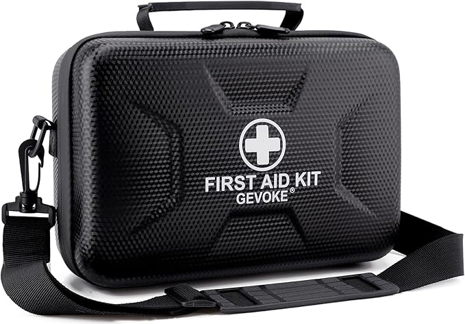 410 Piece Waterproof Hard Shell First Aid Kit for Home, Car, Travel, Camping, Truck, Hiking, Sports, Office, Vehicle & Outdoor Emergencies - Emergency Medical Kits (Black)