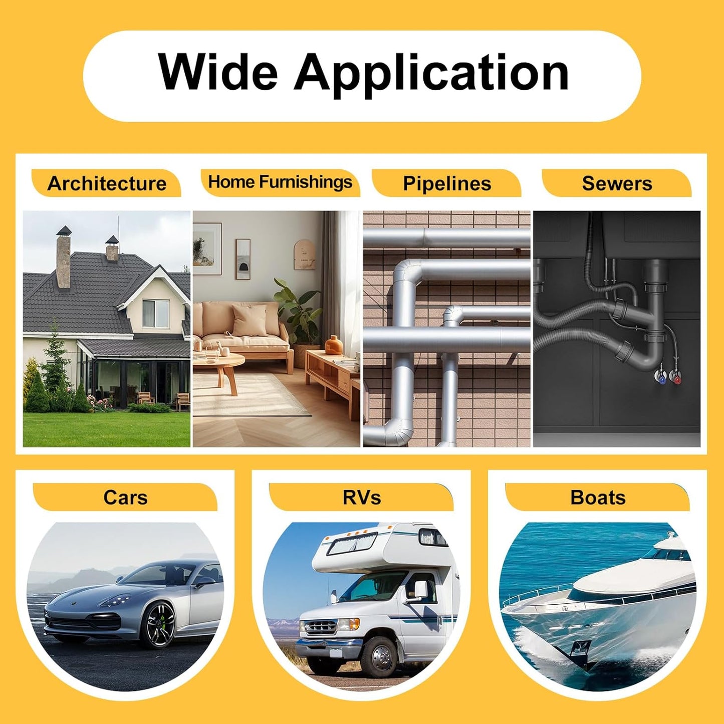 RV Roof Sealant Tape White, 6 Inch x 50 Feet RV Repair Roof Sealer Seal Tape UV-Resistant Waterproof Sealant Tape for RV Repair, Camper, Trailer, Boat Sealing, Leaking Roof, Window