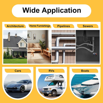 RV Roof Sealant Tape Black, 6 Inch x 50 Feet RV Repair Roof Sealer Seal Tape UV-Resistant Waterproof Sealant Tape for RV Repair, Camper, Trailer, Boat Sealing, Leaking Roof, Window