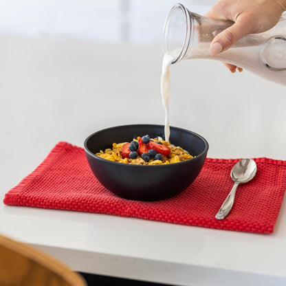 Grow Forward Premium Wheat Straw Bowls - 27oz Microwave Safe Plastic Cereal Bowls Set of 8 for Kitchen, Camping, RV, Dessert, Snack, Soup, Salad, Fruit - Reusable, Unbreakable & BPA Free - Moonlight