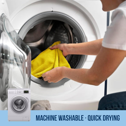 GREEN LIFESTYLE Chamois Cloth, Microfiber Cleaning Cloth 12 Pack, Borderless Towels Cleaning, Car Microfiber Towel, Drying Car Wash Towels (11.5" x 11.5", Multicolor)