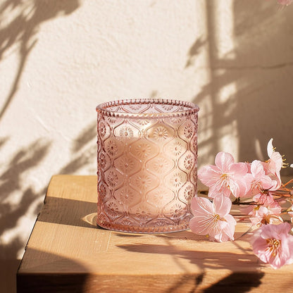 LA JOLIE MUSE Cherry Sakura Candle - Cherry Blossom, Rose, Sandalwood | 6 oz Natural Soy Wax | 40 Hours Clean Burn | Floral Scented Candle | Gift-Ready for Hosts & Gatherings