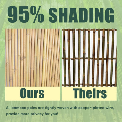 6Ft High x 8 Ft Long x 0.7In D Bamboos Screen, Natural Bamboo Fence Rolls, Eco-Friendly Bamboo Fencing for Outdoor Balcony Patio Garden Border Pool