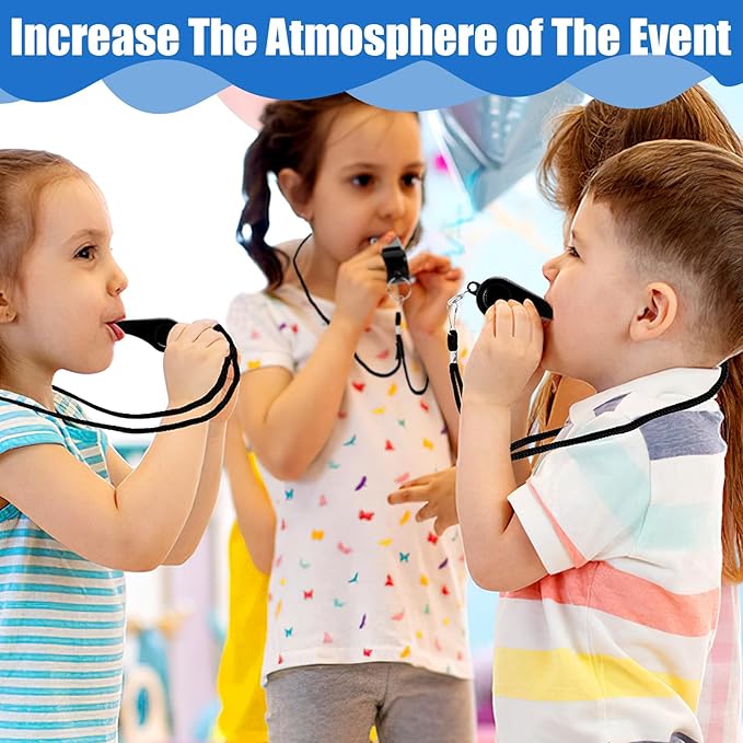 SANNIX 7 Pack Whistles, Coaches Whistles with Lanyard Sports Whistle Loud Crisp Sound Whistles for Referees Training Gyms Emergency