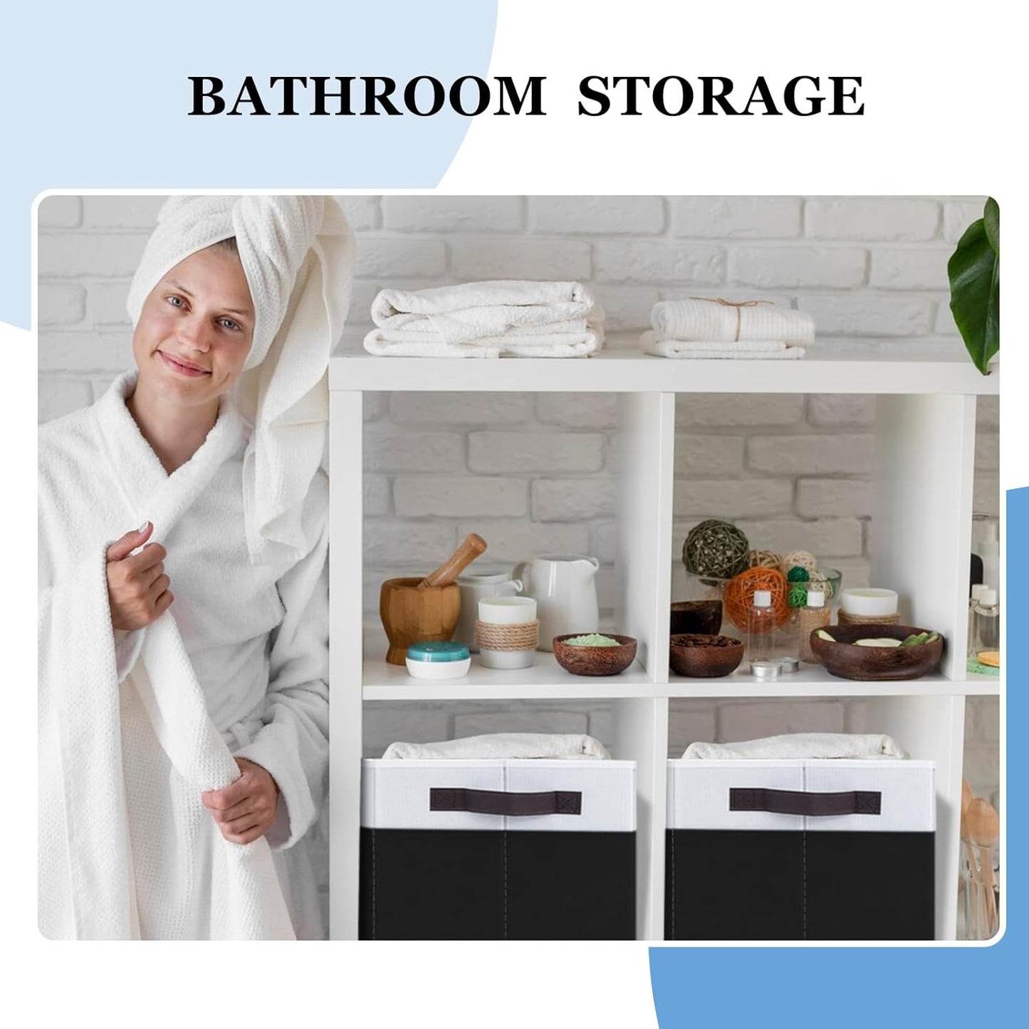 Criusia 8 Pack Large Storage Baskets for Room Organization, Multi-Purpose Bins for Closet, Shelves, Kitchen, Office, Decorative Fabric Foldable Storage Boxes with Handles (14L*10W*9.5H)