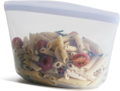 Stasher Premium Silicone Reusable Food Storage Bowl, 6-Cup, Clear, Microwave, Sous Vide, Dishwasher, Oven and Freezer Safe, Travel Container, BPA Free, Leak-free, Eco-friendly