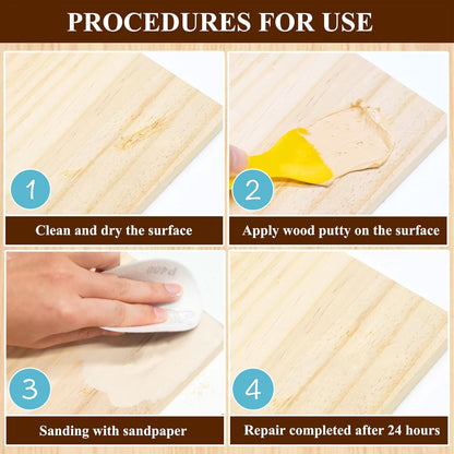 Natual Wood Filler, Natual Wood Putty, Paintable Stainable Wood Repair Putty, 9.87 Ounce Wood Furniture Repair kit, Quickly Repair Wood Cracks and Holes on Wooden Floor Furniture (Natual)