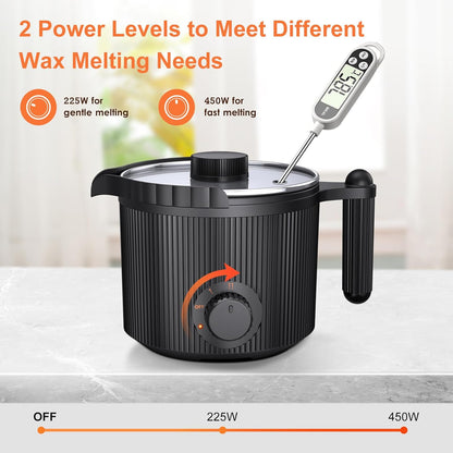 venpow Candle Wax Melter with Pour Spout, Candle Making Kit for Adult Beginners, 1.5L Large Capacity, for Making Candles and Soaps, Kit Includes Wax Melting Pot and Stirring Spoon