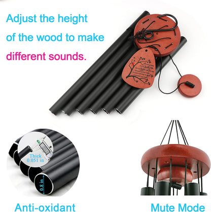 Memgift Memorial Wind Chimes for Outside- Sympathy Gift for Loss of Mom or Dad, Outdoor Keepsake with Soothing Tone for Garden, Yard in Memory of Loved One