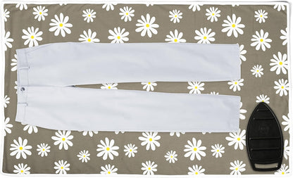 Encasa XO Ironing Mat/Pad (Large 48"x28") with 3mm Padding & Silicone Iron Rest for Steam Pressing on Tabletop or Bed - Heat Resistant, Portable, Quilting & Travel Blanket - Daisy Grey