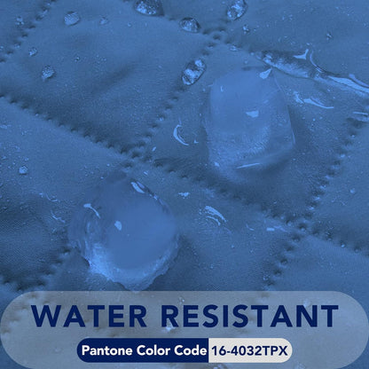 PureFit Reversible Quilted Sofa Cover, Water Resistant Slipcover Furniture Protector, Washable Couch Cover with Non Slip and Elastic Straps for Kids, Dogs, Pets (Oversized Recliner, Blue/Ivory)