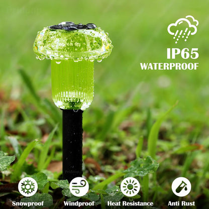 Halloween Solar Lights Outdoor 8 Pack Green LED Waterproof Mushroom Outside Lights for Yard Garden Patio Pathway Walkway Landscape Halloween Decorations