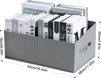 DIMJ Trapezoid Storage Bins for clothes - 6 Packs Closet Organizers and Storage Baskets, Foldable Closet Baskets with Handles and Divider, Closet Storage Bin Toybox for Shelves Living Room Bedroom