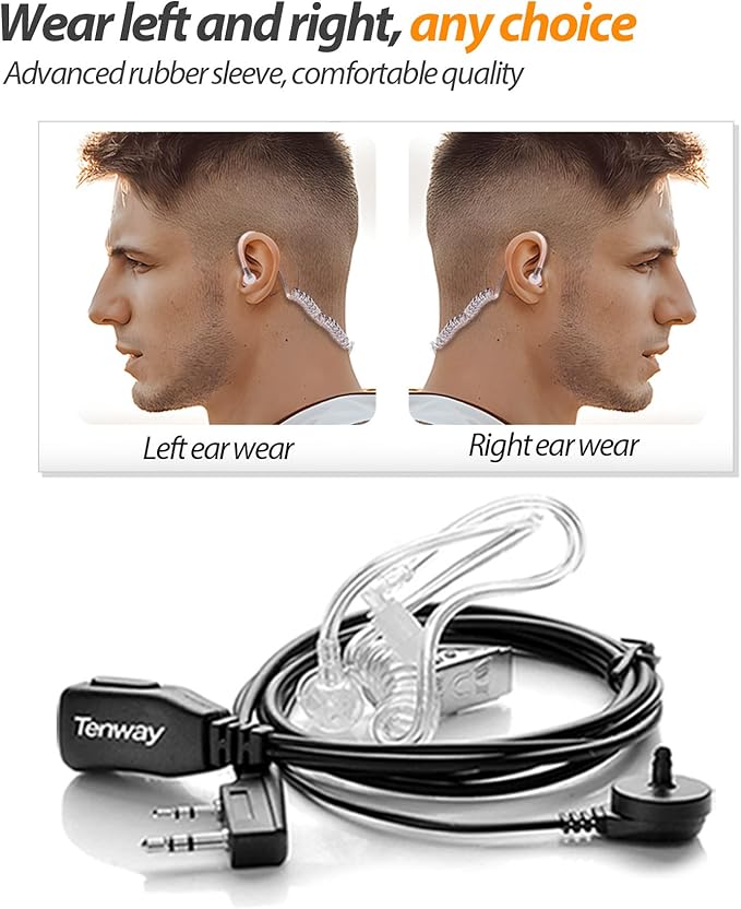 BAOFENG BF-888S Walkie Talkies for Adults Rechargeable Long Range 16 Channel Professional Walky Talky and Security Headphones Flashlight Li-ion Battery and Charger (10 Pack)