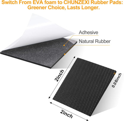 CHUNZEXI Non Slip Furniture Pads - 16 Premium Furniture Grippers Self Adhesive Rubber Furniture Feet, Anti Slide Furniture Hardwood Floor Protector for Keep Couch Stoppers (2 inch Square)