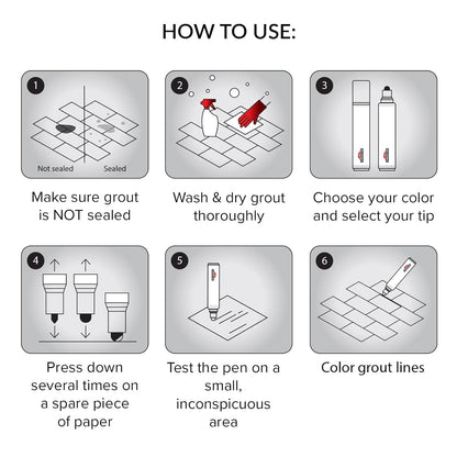 X-Protector Pen for Grout - 2 PCS, White - Ideal Grout Paint Pens to Make Grout White Again - Premium Grout Renew Pen with 2 Tips Types - Make Your Grouts Perfect Again!