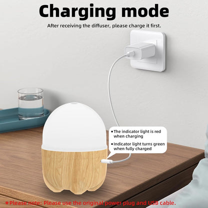 150ML Rechargeable Battery Essential Oil Diffuser, Portable Cordless Aromatherapy Diffuser with 7 LED Color Changing Lights, for Bedroom, Office, Outdoor