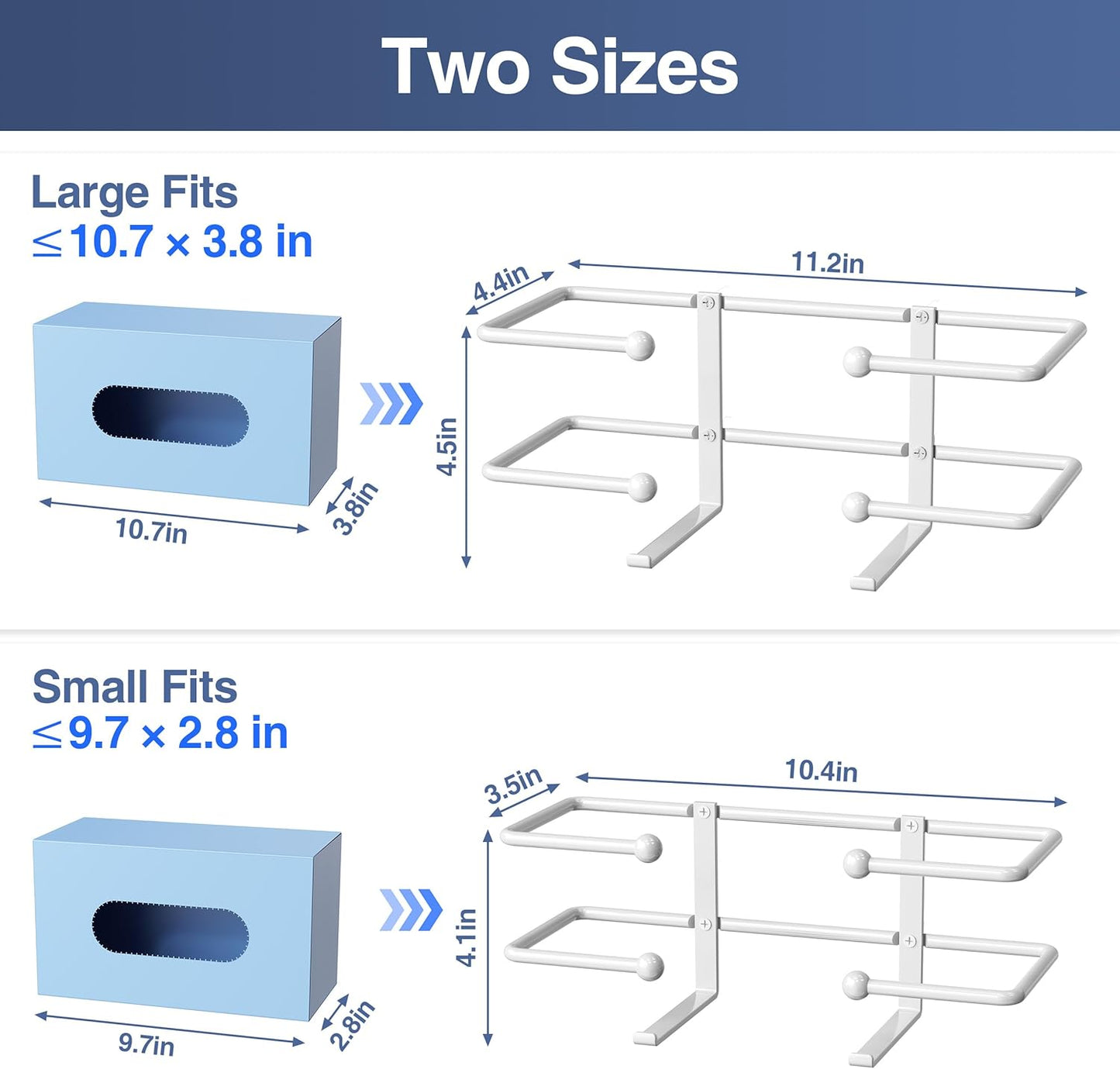 niffgaff Glove Box Dispenser Wall Mount: White Glove Holder Organizer for Disposable Glove Box & Tissue Box - Glove Organizer on Wall in Lab, Kitchen, Bathroom, Garage