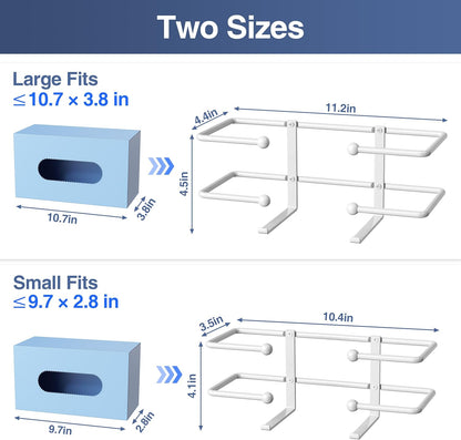 niffgaff Glove Box Dispenser Wall Mount: White Glove Holder Organizer for Disposable Glove Box & Tissue Box - Glove Organizer on Wall in Lab, Kitchen, Bathroom, Garage