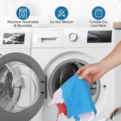 Orighty Microfiber Cleaning Cloths, 75 Sheets Shop Towels, Reusable Paper Towels Shop Rags, Washable Microfiber Towel Roll Cleaning Rags for Cars, House, Kitchen, 11.5’’ x 11.5’’, Red