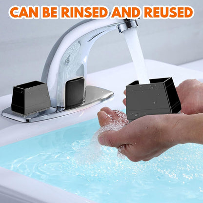 Rectangle Chair Leg Protectors for Hardwood Floors,16 PCS Silicone Covers to Protect Wood Tile Floors Felt Pads Furniture Leg Caps Reduce Noise. Easy to Move.(Black,1.25 x 2,Rectangular)