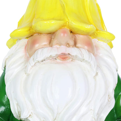 Exhart Solar Light-Up Meditating Gnome Statue w/LED Frog, Durable Resin Garden Décor, 8”x6.5”x10.5”