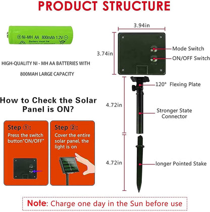 Purple and Orange Solar Halloween Lights Outdoor, Total 80 FT 240 LED Solar Powered Waterproof Fairy Lights 8 Modes Copper Black Wire Lights for Halloween Party Tree Wedding Yard Decorations, 2 Pack