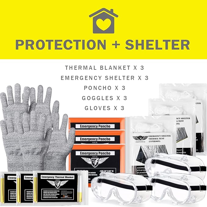 EVERLIT Complete 72 Hours Earthquake Bug Out Bag Emergency Survival Kit for Family. Be Prepared for Hurricanes, Floods, Tsunami, Other Disasters