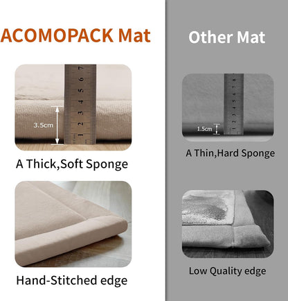 ACOMOPACK Baby Play Mat for Floor,1.3" Thick Memory Foam Area Rug for Living Room,Soft Velvet Crawling with Non-Slip Bottom for Kid,Toddler,79"×118" Tummy Time Nursery Rugs,Yoga（Beige）