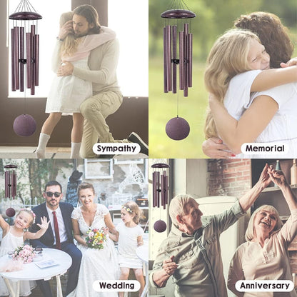 ASTARIN Wind Chimes, 36 Inch Large Metal Outdoor Chimes with 6 Tubes, Deep Tone, Tuned for Garden, Balcony, Patio & Home Decor. Bronze