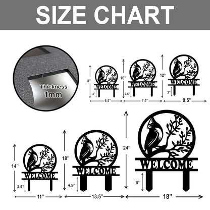 Personalized Name Garden Cardinal Metal Signs with Stake, Custom Family Name Yard Decor for Outdoor Outside, Cardinal Lawn Patio Stake Gardening Enthusiasts Grandmothers Gift