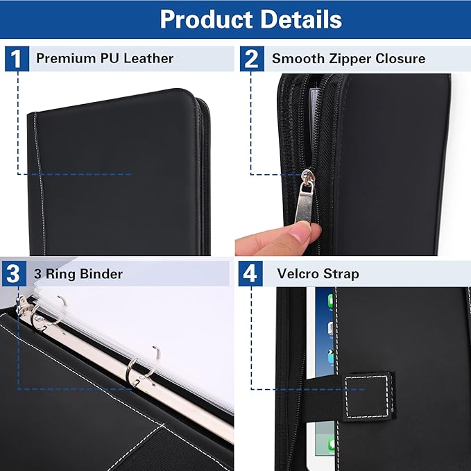 HAUTOCO Important Document Organizer Zipper Life Binder Family Emergency Binder Birth Certificates Protector, in Case I Go Missing Estate Planning Organizer - Include Category Label & Directory