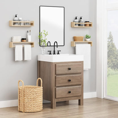 Forbena Natural Wood Nursery Book Shelves Wall Mounted, Floating Bookshelf for Kids Room, Toys and Books Storage Organizer Bookshelves for Toddler Child Bedroom Bathroom (4 Pack Natural Wood)