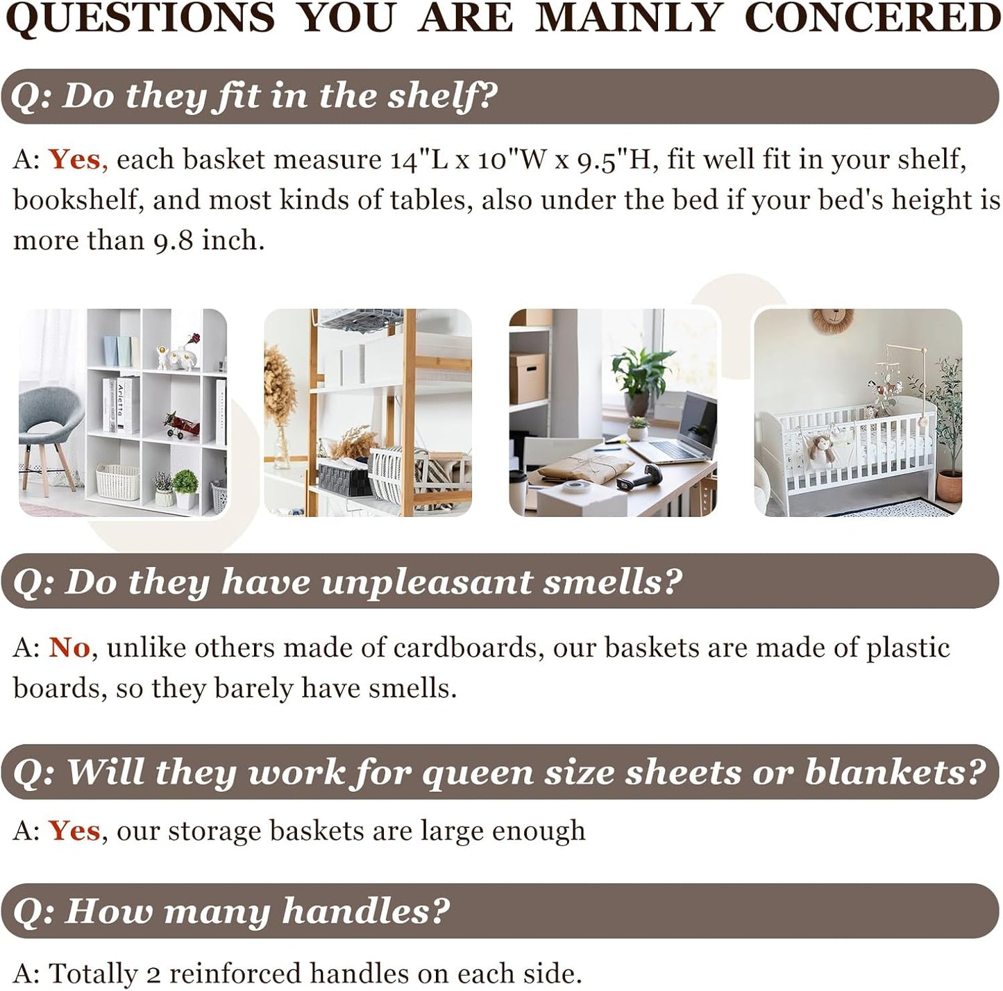 Criusia 12 Pack Large Storage Baskets for Shelves | Fabric Closet Organizers and Storage Bins with Handles for Home Organization | Decorative Collapsible Basket for Organizing Clothes Toy Nursery