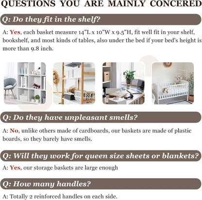 Criusia 12 Pack Large Storage Baskets for Shelves | Fabric Closet Organizers and Storage Bins with Handles for Home Organization | Decorative Collapsible Basket for Organizing Clothes Toy Nursery