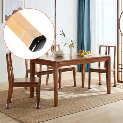 Ezprotekt 24 Pcs Clear Chair Leg Sliders for Carpet, Square Teflon Furniture Glides Protectors Covers, Bar Stool Carpet Sliders Caps for Chair Table Desk Couch Legs (S Fit: 0.55" - 0.75")