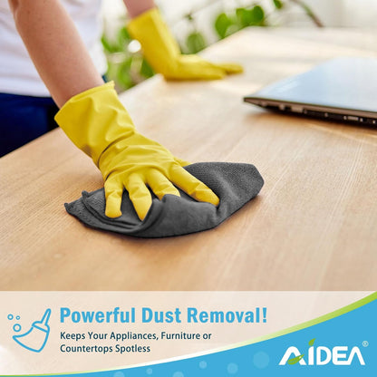 AIDEA Microfiber Cleaning Cloth Grey 8PK, Microfiber Towels for Cars, Premium Car Cloths, Dusting Cloth Lint Free Cleaning Rags for SUVs, House, Kitchen, Window, Workshops,11.5×11.5"