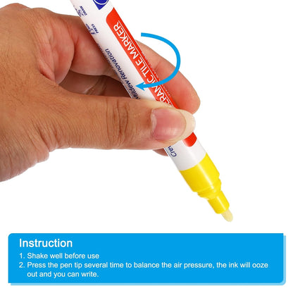 PATIKIL Grout Pen, 4 Pack Yellow Tile Marker Waterproof Grout Sealer Pen Tile Repair Pens Paint Pens for Wall Floor Bathroom Kitchen Refresh