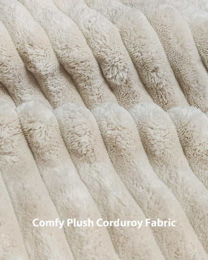 Txtin's Comfy Accent Chair Reading Chair for Bedroom Cozy Wing Arm Living Room Single Sofa Chair with Angle Adjustable Arms Beige Corduroy Easy Assembly