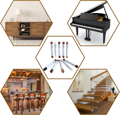 SEISSO Wood Filler Sticks, Furniture Wax Crayons for Scratches, 10 Pcs Wood Floor Repair Wax Filler Sticks, Touch Up Wax Sticks Repair Kit for Scratches, Holes, Floor, Laminate, Carpenters