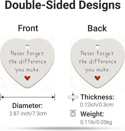 Thank You Gifts for Women, Nurse, Coworkers, Teacher, Retirement Farewell Going Away, Never Forget The Difference You Make Ornament, Christmas Ornaments 2025