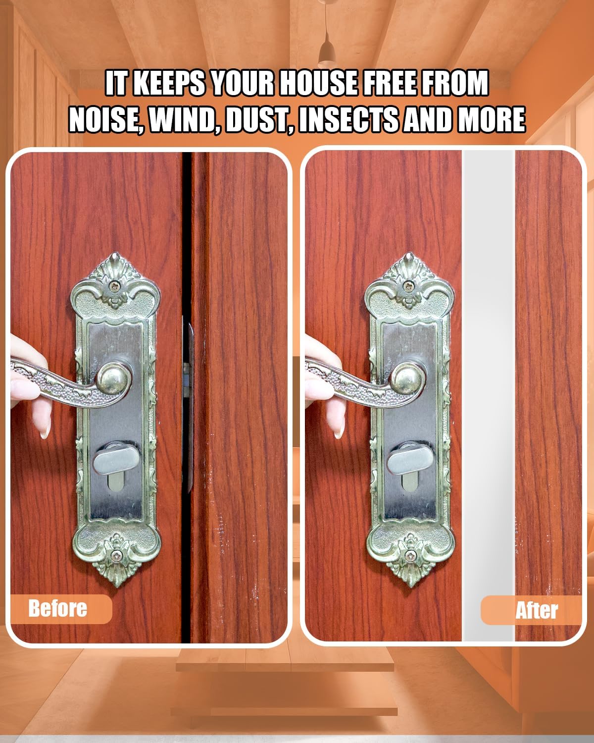 Orghtin T-Shaped Silicone Seal Strip, White Door Sealer Weather Stripping Door Seal Strip, 10Ft Door Draft Stopper for Side of Door