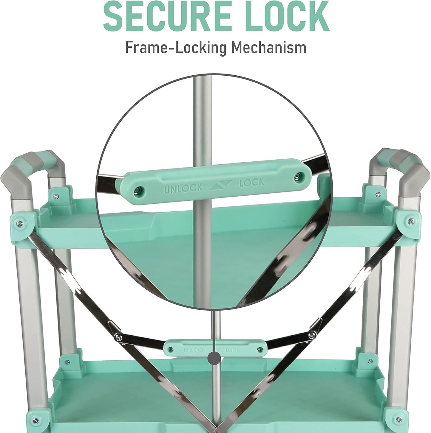 Olympia Tools 89-353 Pack N Roll Collapsible Service Cart, XL, 300LB Capacity, Teal