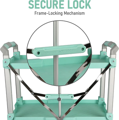 Olympia Tools 89-353 Pack N Roll Collapsible Service Cart, XL, 300LB Capacity, Teal