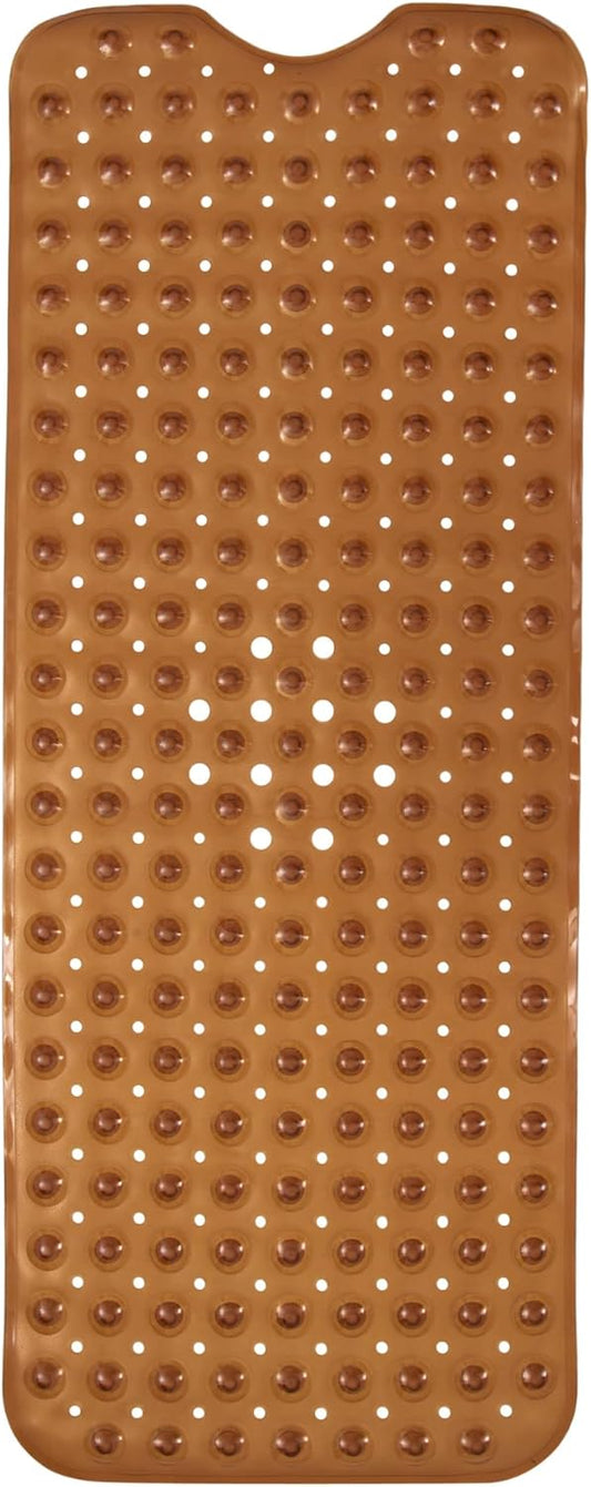 ENKOSI Bath Mat - Large Non Slip Bathtub & Shower Mat - Extra Long 40 x 16 Inch Bathroom Mats for Tub Nonslip Anti Slip Bathmats (40x16 Clear Brown 1-Pack)