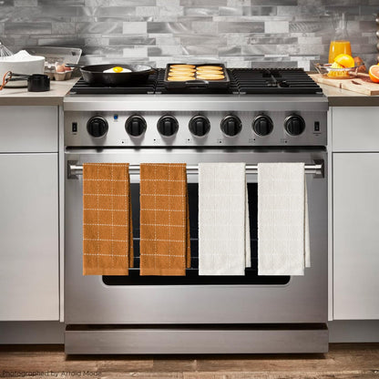 Artoid Mode Checkered Designed Cotton Beige Caramel Terry Kitchen Dish Towels, 15x25 Inch Soft Absorbent Quick Drying Cleaning Tea Towels Set of 4