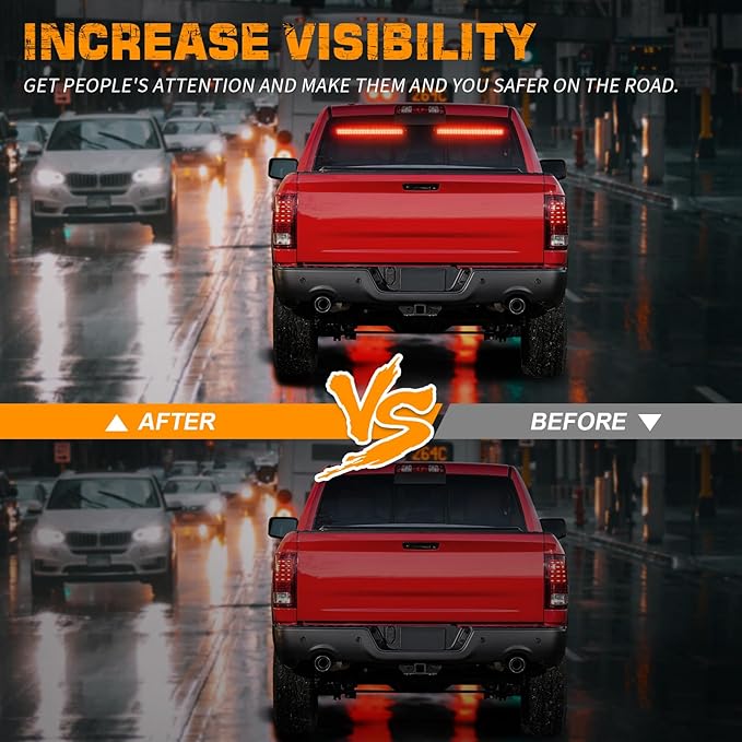 XRIDONSEN 2 in 1 Red Emergency Strobe Traffic Advisor Light Bar 144 LED Warning Safety Interior Dash Windshield Lights Deck Split Mount for Police Volunteer Firefighter Vehicles Trucks (2x17.7 inch)
