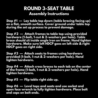 Heavy-Duty Portable Outdoor Picnic Table with Umbrella Hole, Punched Steel Patio Dining Furniture Made in America (46" Round Top, Textured Dark Green)