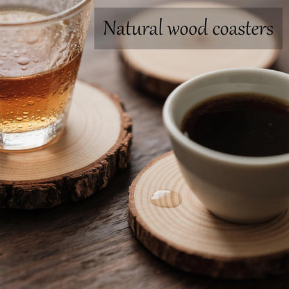 Unfinished Natural Wooden Slices 40 Pcs 3.2-4 Inch Wood Circles for Crafts DIY Christmas Ornament Craft Wood Kit with Bit,Blank Round Wood Slice with Bark for Art,Painting,Party (40)